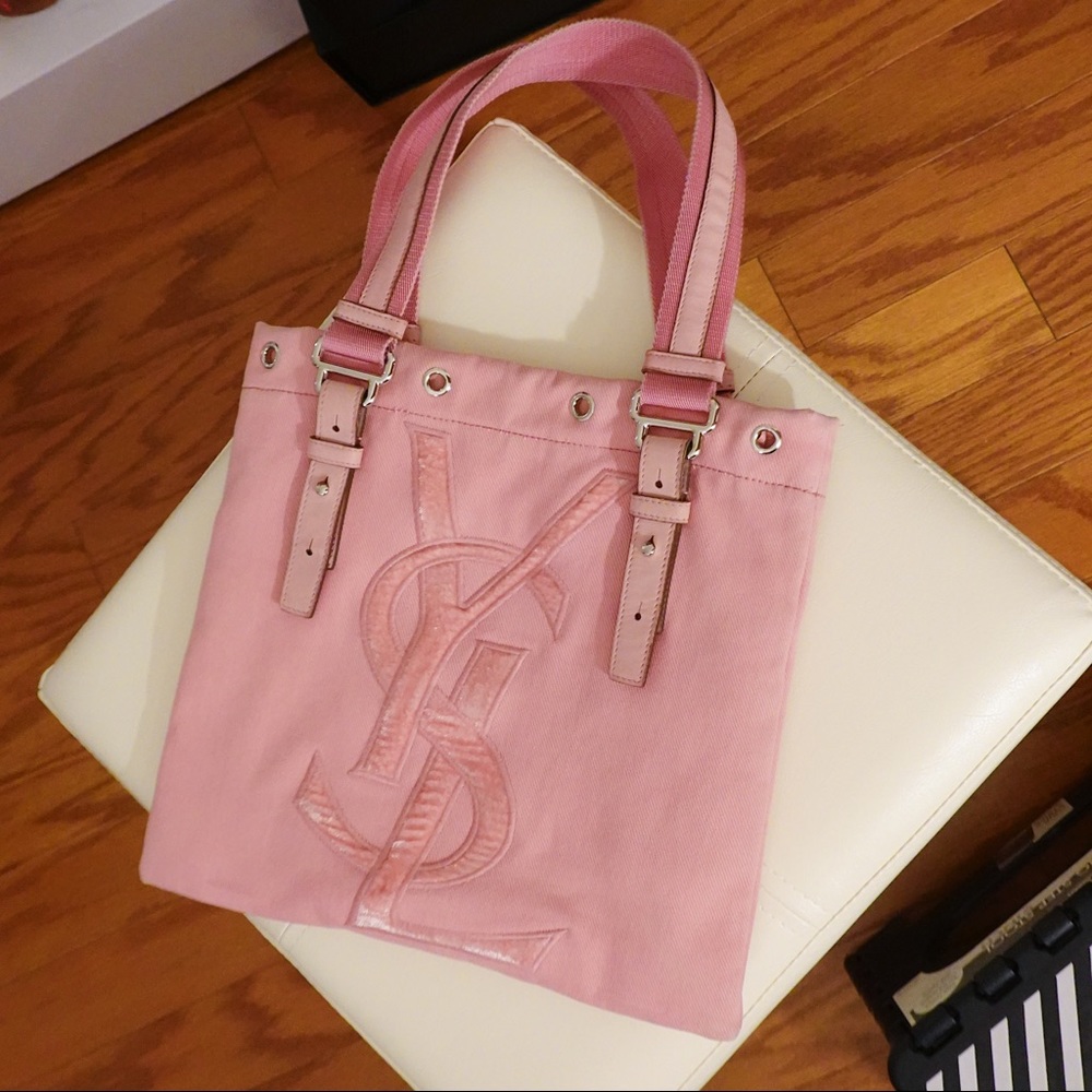 YSL logo tote kahala bag pink *rare*